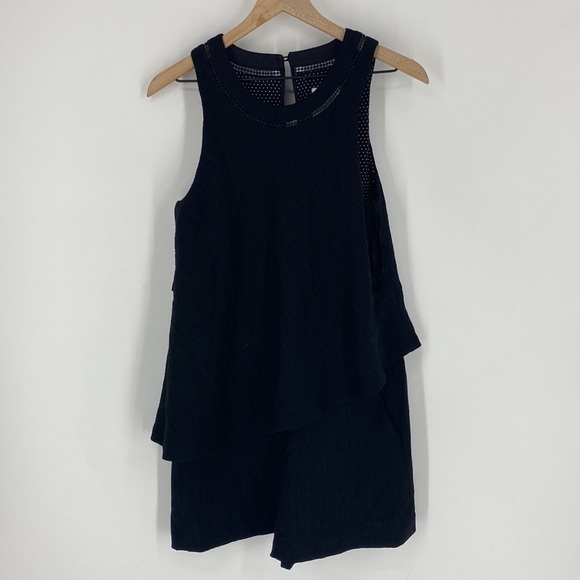 Elevenses Layered Sleeveless Onyx Romper - Picture 1 of 7